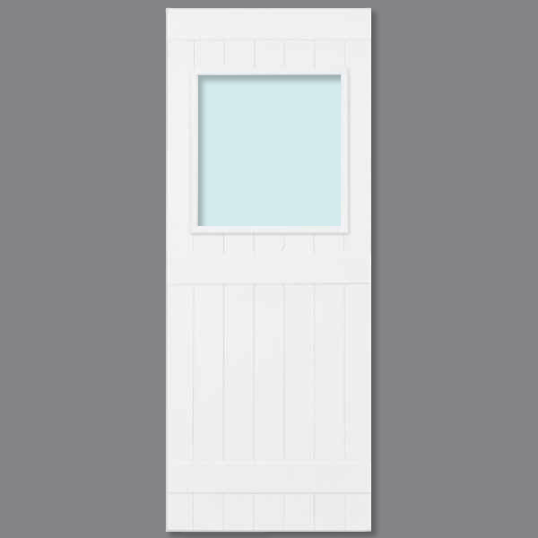 glazed white door