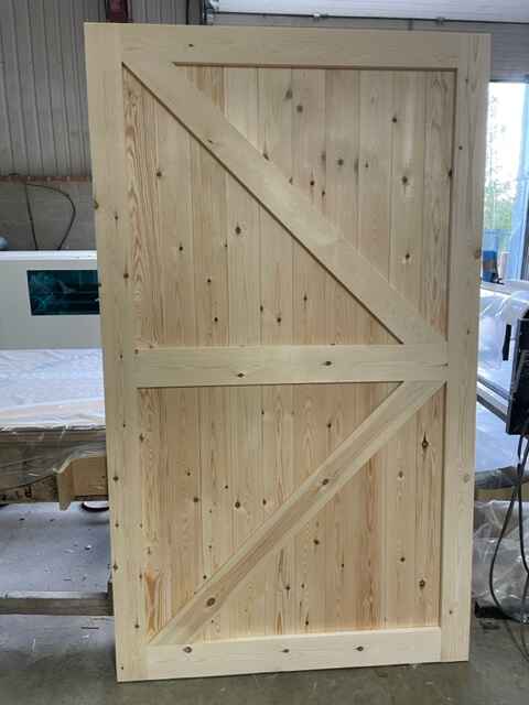 Pine Frame Ledge and Brace Door